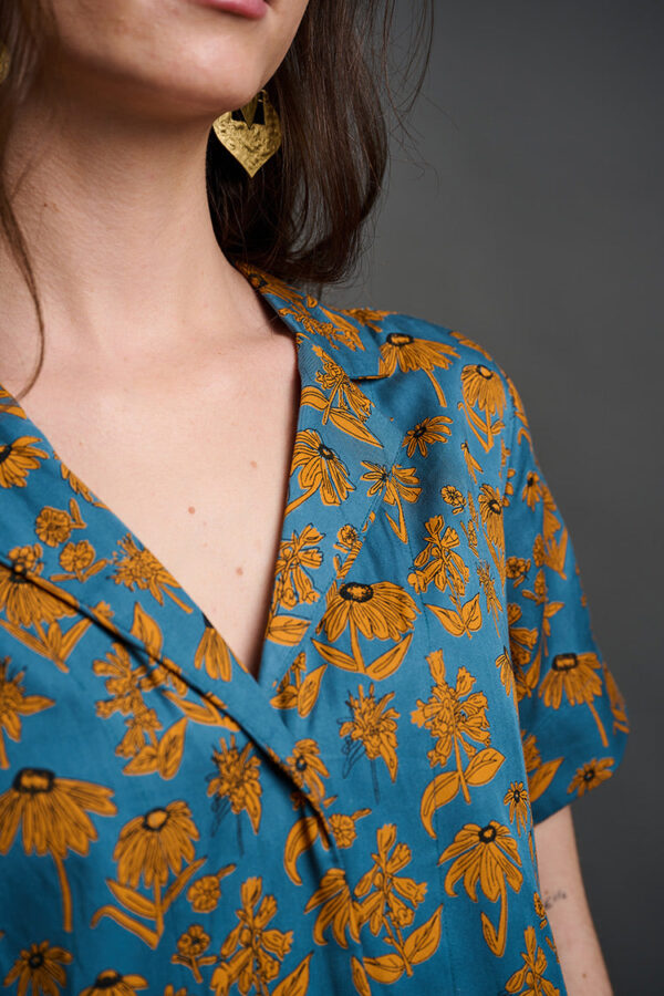 Camp Shirt - Teal Floral - Image 3