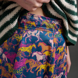 Lucinda Maxi Skirt - Blue Horses - Image 2