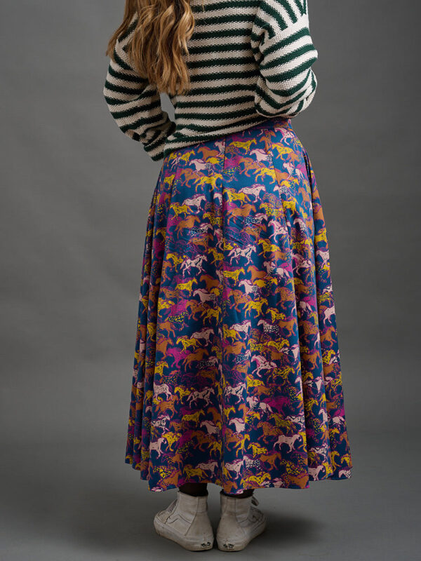 Lucinda Maxi Skirt - Blue Horses - Image 3
