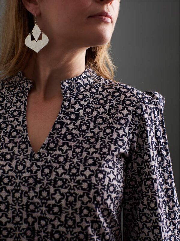 Norah Tiered Dress - Black Botanical - Image 9