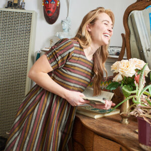 Kavita Dress - Chocolate Stripe - Image 7