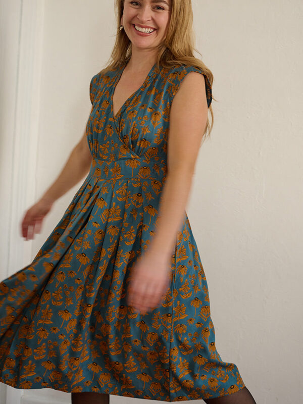 Lucille Dress - Teal Floral - Image 2