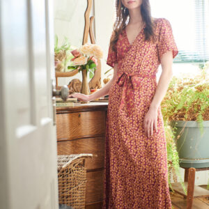 Wrap Maxi Dress - Berry Poppy Mix - Image 11
