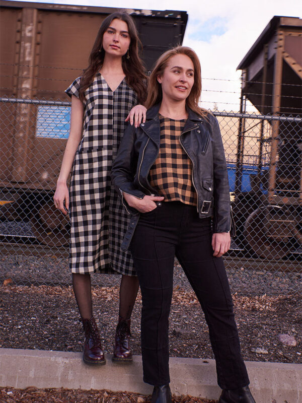 Odelia Top - Black and Tan Gingham - Image 9