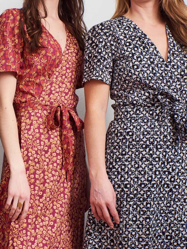 Wrap Maxi Dress - Berry Poppy Mix - Image 9