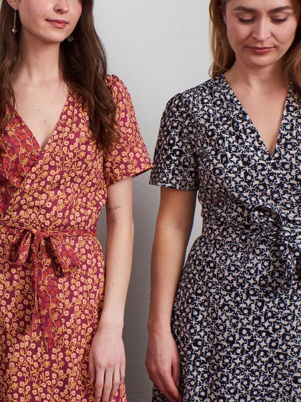 Wrap Maxi Dress - Black Botanical - Image 2