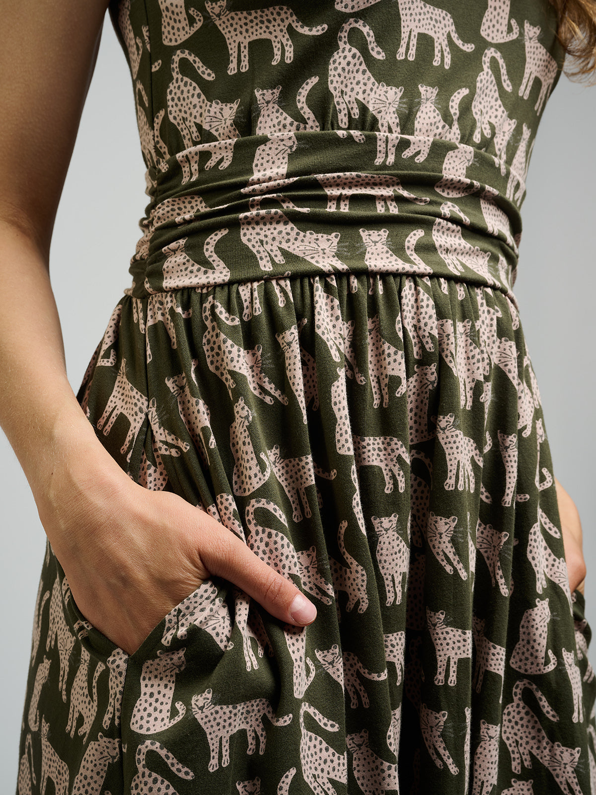 Asheville Dress - Leopard Green - Image 9