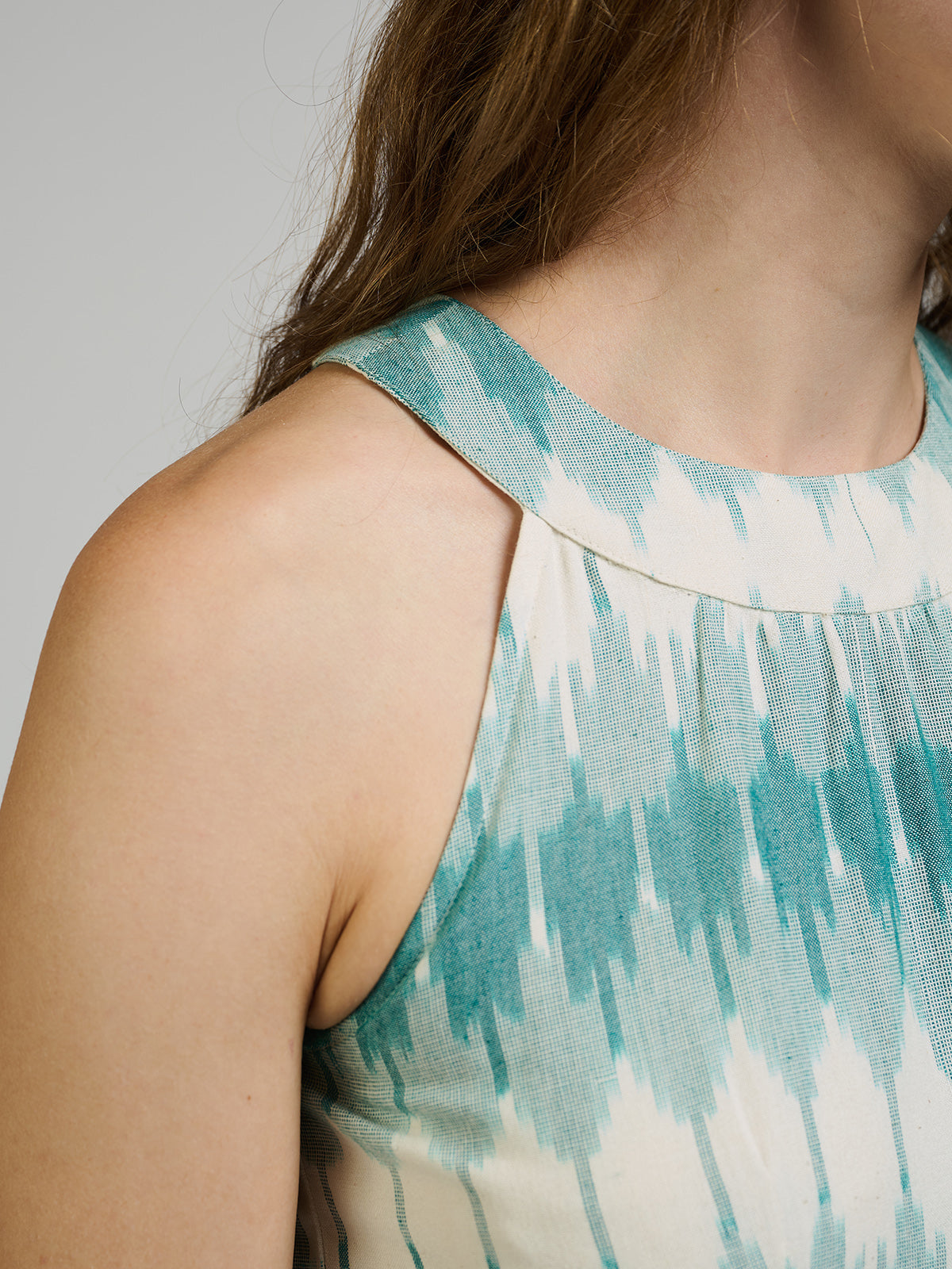 Ilona Dress - Teal Ikat - Image 4