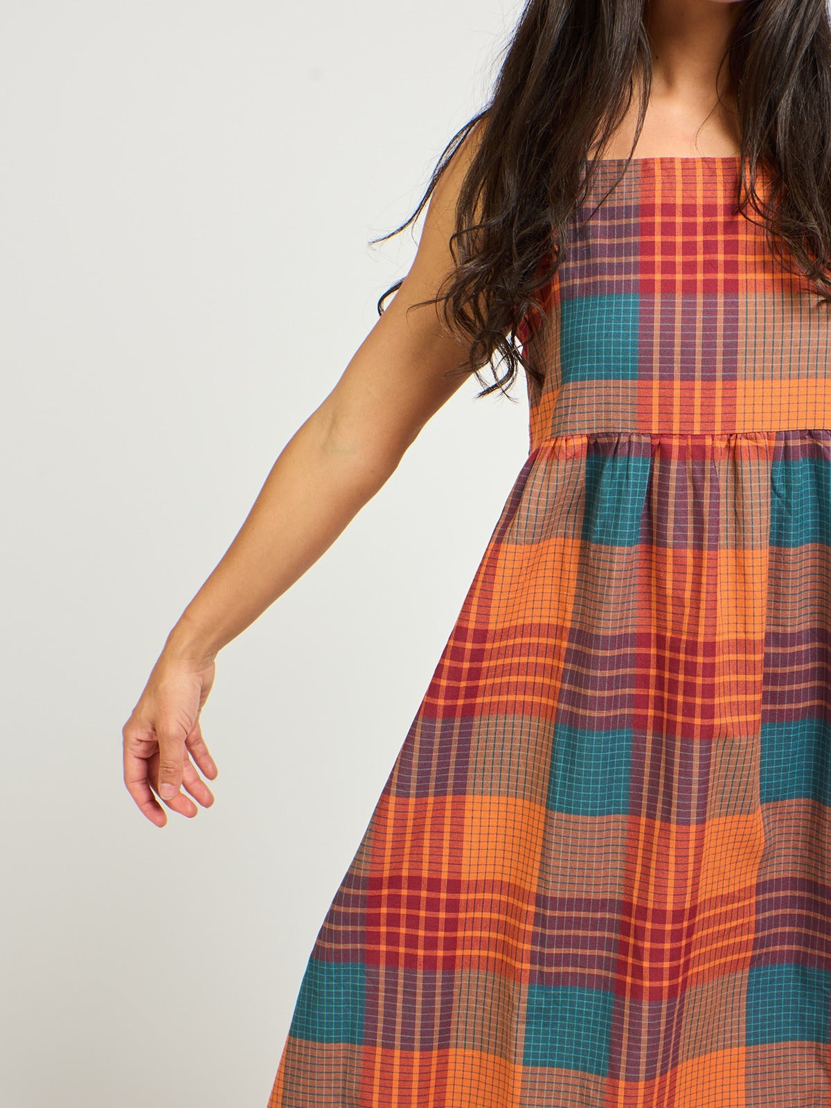 Ivy Midi Dress - Persimmon Plaid - Image 4
