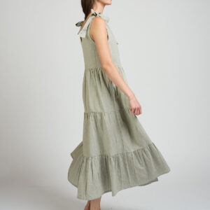 Lorelei Tiered Dress - Olive Stripe - Image 3