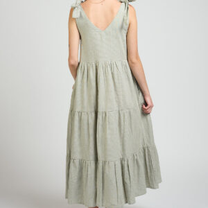 Lorelei Tiered Dress - Olive Stripe - Image 5