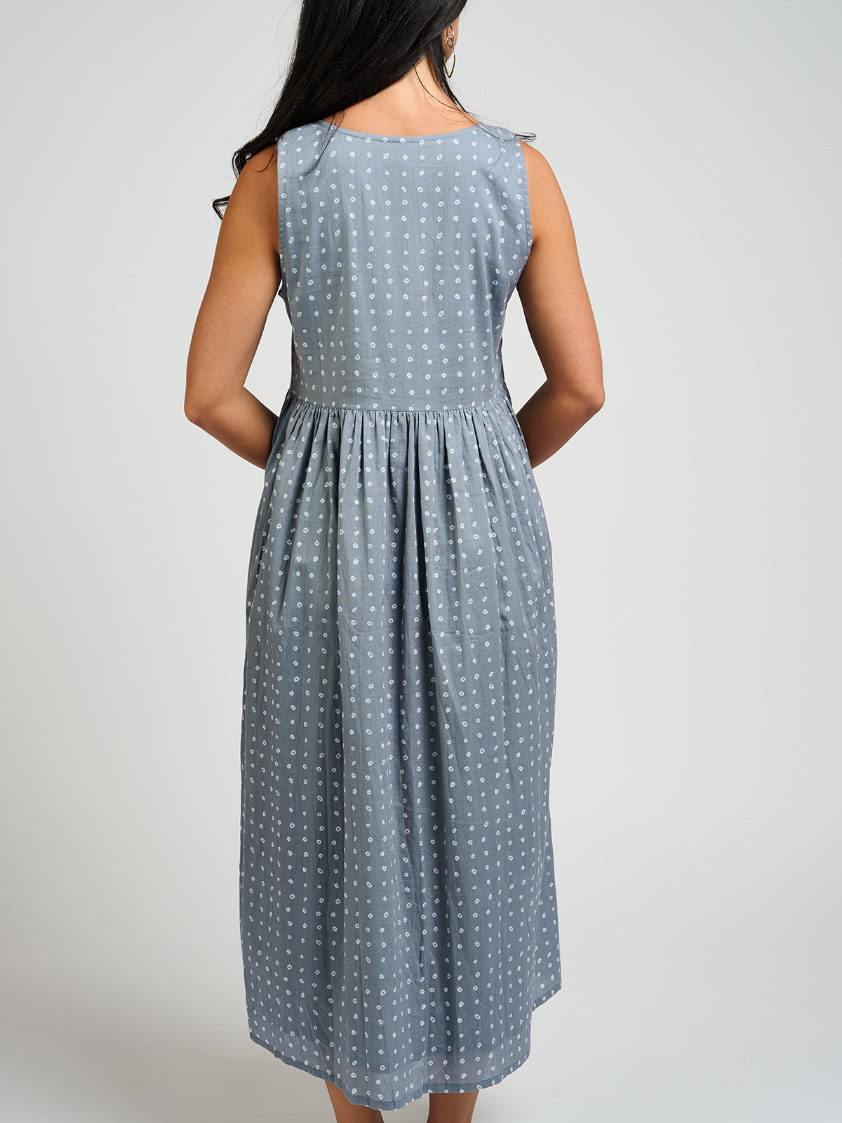 Olivia Dress - Slate Blue Dots - Image 5
