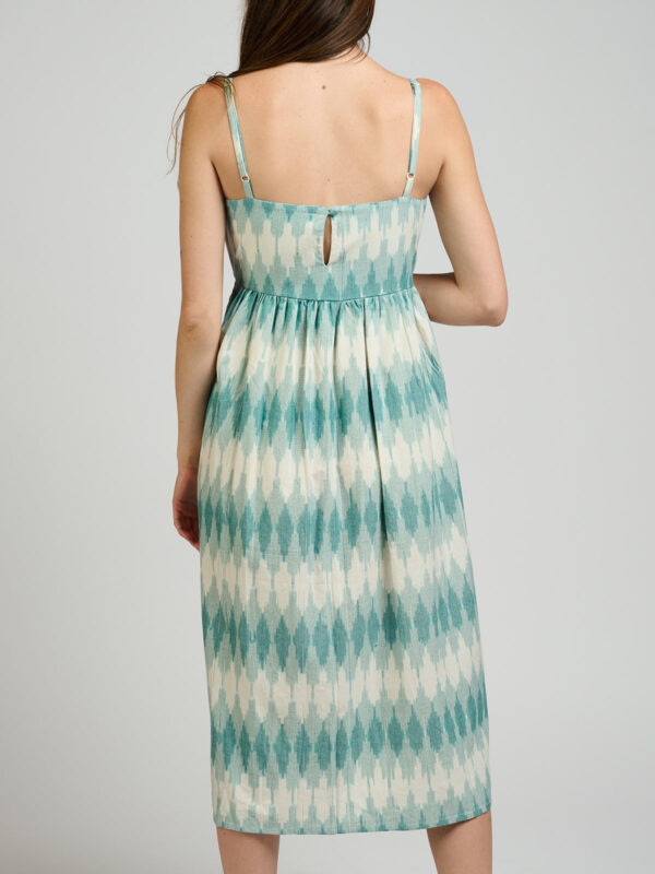 Sofia Midi Dress - Teal Ikat - Image 5