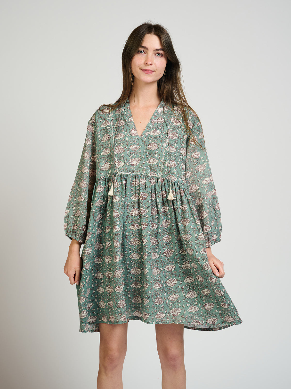 Sohla Mini Dress - Aegean Teal Floral - Image 3