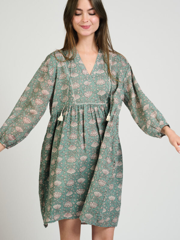 Sohla Mini Dress - Aegean Teal Floral - Image 5