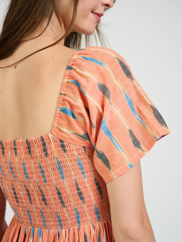 Teddy Dress - Peach Ikat - Image 8