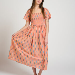 Teddy Dress - Peach Ikat - Image 10