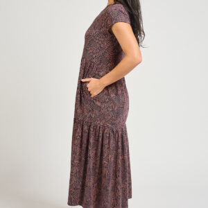 Tiered Jersey Dress - Tree Rings Blue - Image 5