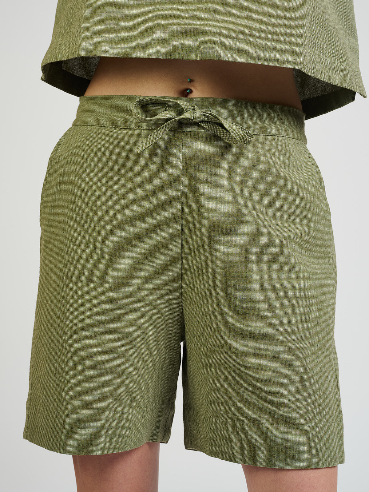 Larisa Short - Olive Chambray - Image 2