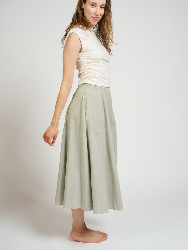 Lucinda Skirt - Olive Stripe - Image 7