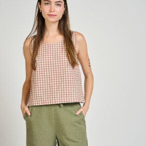 Neko Tank - Brown Gingham - Image 13