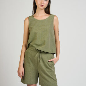Neko Tank - Olive Chambray - Image 2