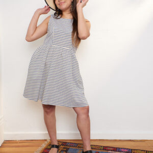 Nadiya Dress - Pinstripe Blue - Image 1