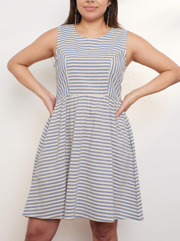 Nadiya Dress - Pinstripe Blue - Image 2