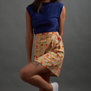 Ruched Top - Navy Rib Knit - Image 2