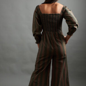 Theodora Jumpsuit - Chevron Fern Red - Image 3