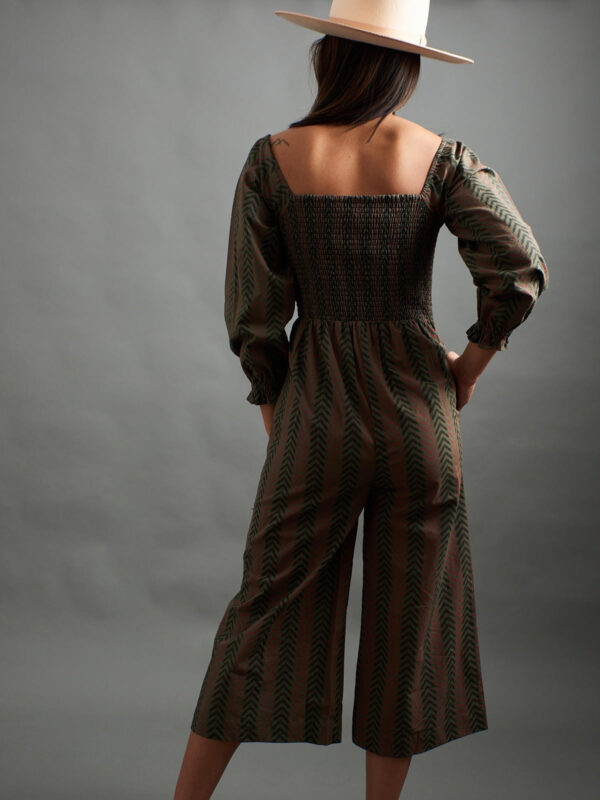 Theodora Jumpsuit - Chevron Fern Red - Image 3