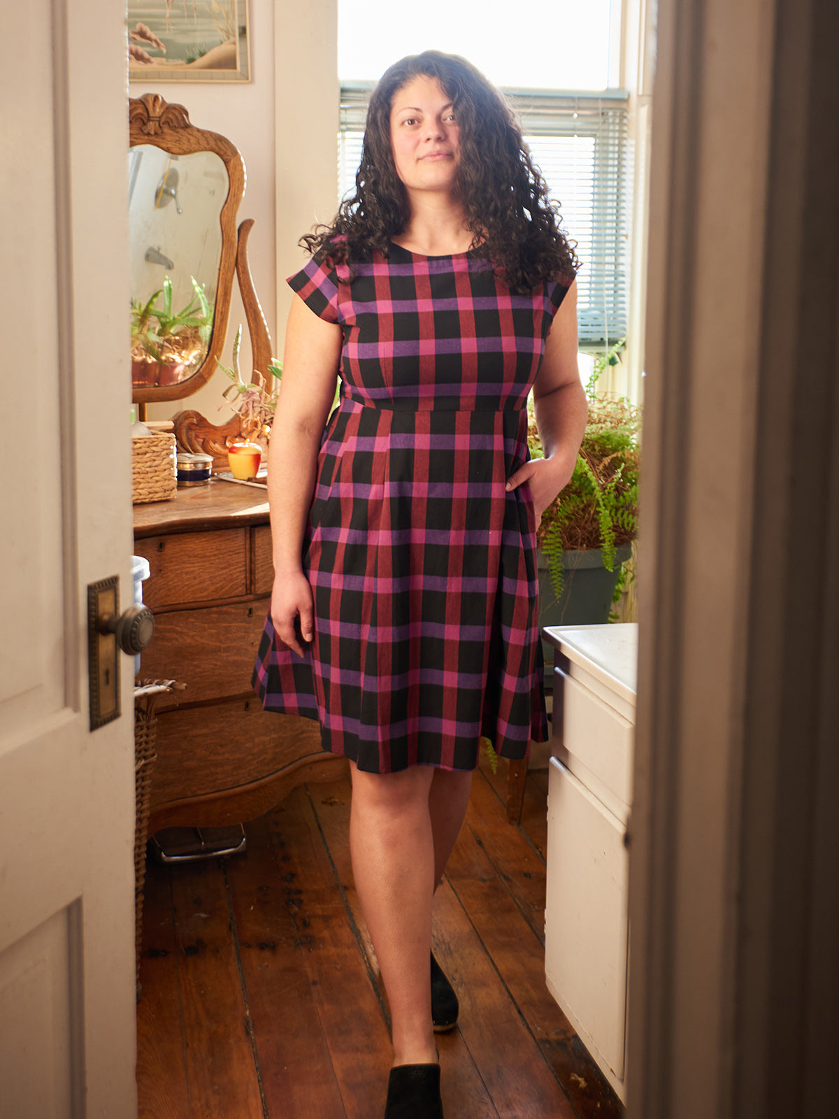Devonshire Dress - Ultra Violet Plaid - Image 1