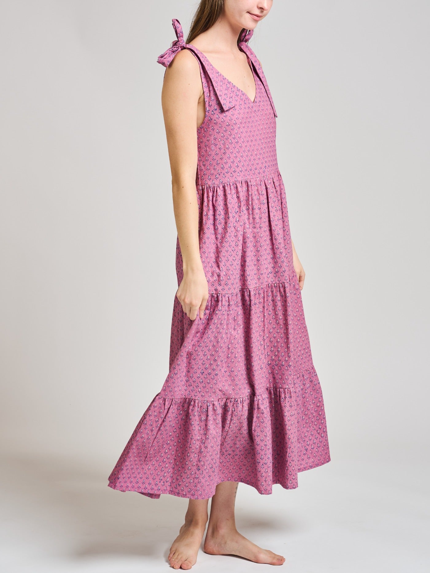 Lorelei Tiered Dress - Purple Buds - Image 7