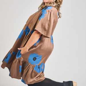 Adelaide Tiered Plus Size Mini Dress - Dark Oak - Image 2