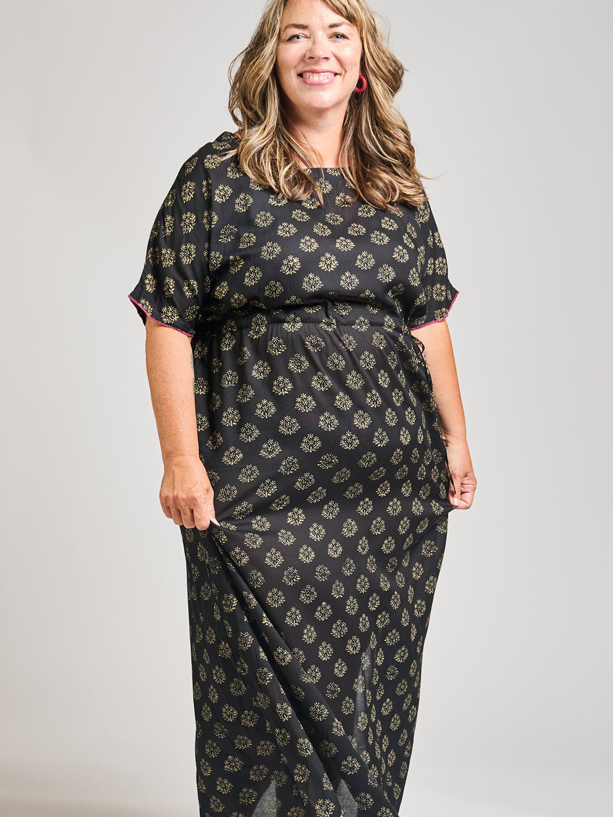 Aimee Maxi Dress - Floral Stamp Black - Image 3