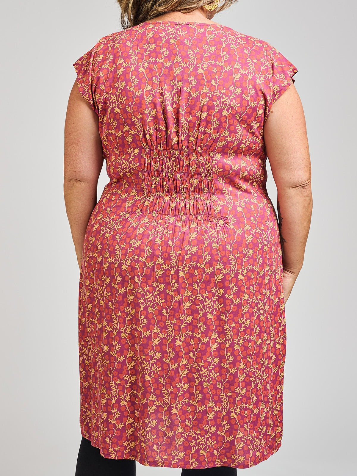 Artsy Traveler Plus Size Dress - Berry Poppy - Image 4