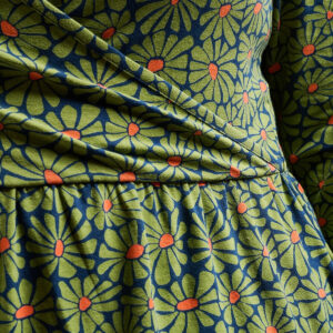 Callie 3/4 Sleeve Plus Size Wrap Dress - Olive Floral - Image 4