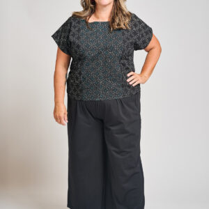 Fae Wide Leg Plus Size Pant - Black Jersey - Image 1