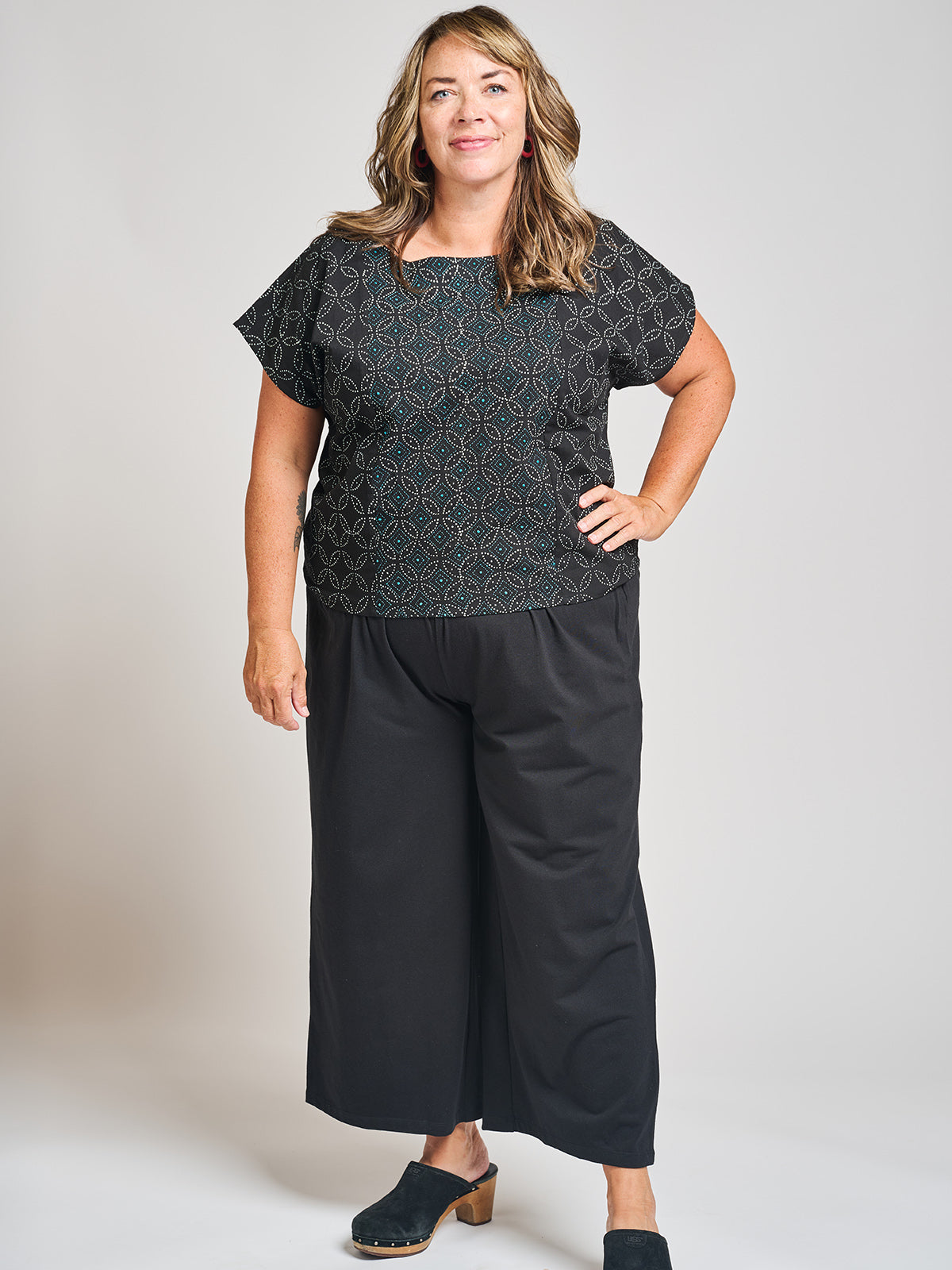 Fae Wide Leg Plus Size Pant - Black Jersey - Image 1
