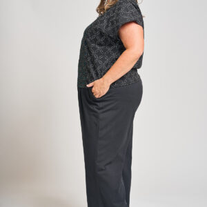 Fae Wide Leg Plus Size Pant - Black Jersey - Image 4