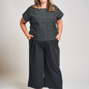 Fae Wide Leg Plus Size Pant - Black Jersey - Image 3