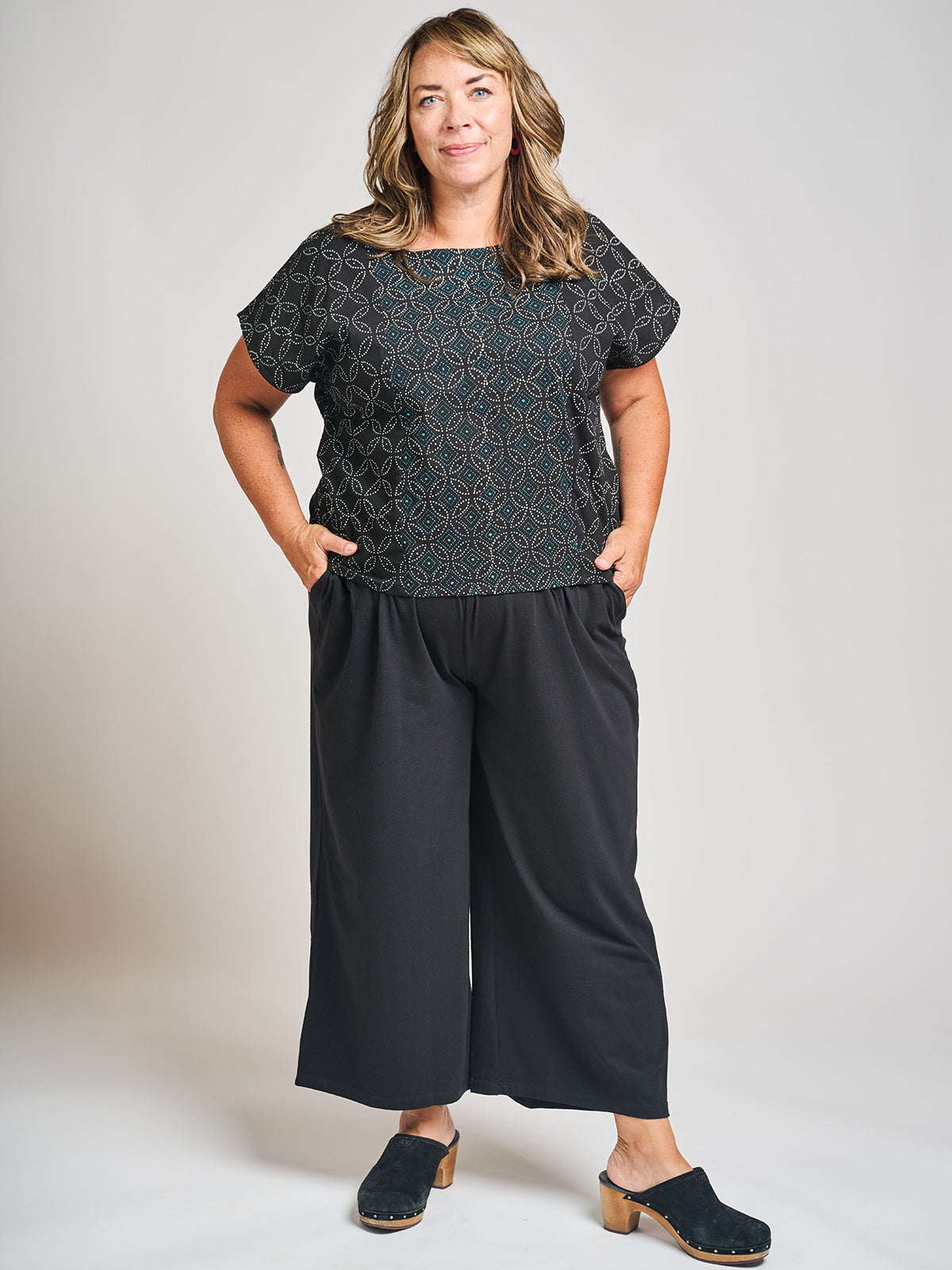 Fae Wide Leg Plus Size Pant - Black Jersey - Image 3