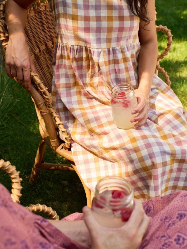 Ivy Midi Dress - Blush Plaid - Image 2