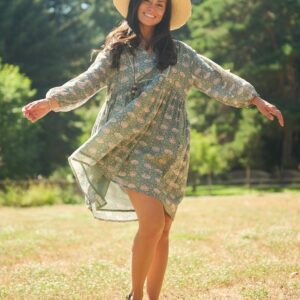 Sohla Mini Dress - Aegean Teal Floral - Image 1