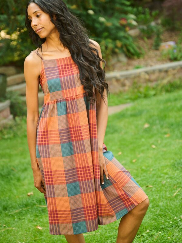 Ivy Midi Dress - Persimmon Plaid - Image 2