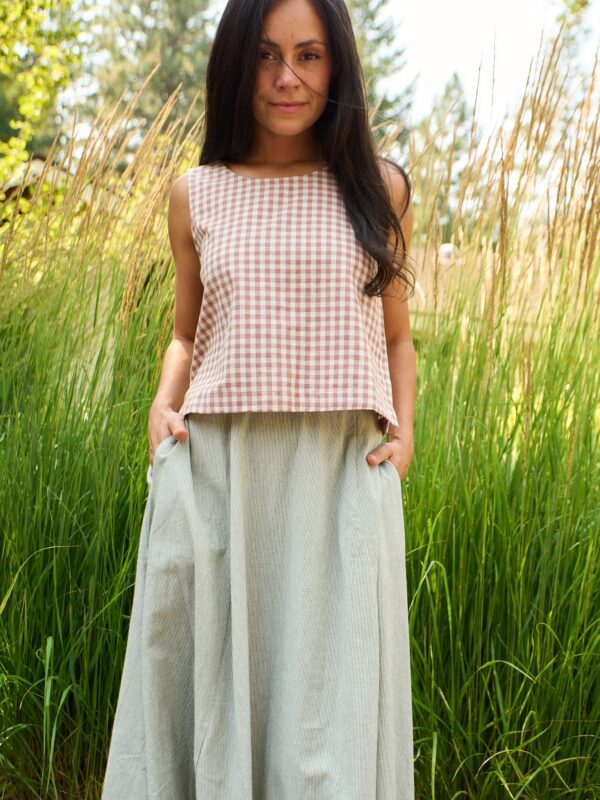 Neko Tank - Brown Gingham - Image 4