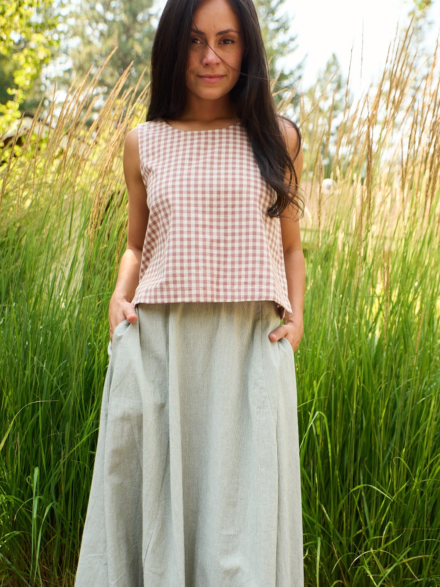 Neko Tank - Brown Gingham - Image 4