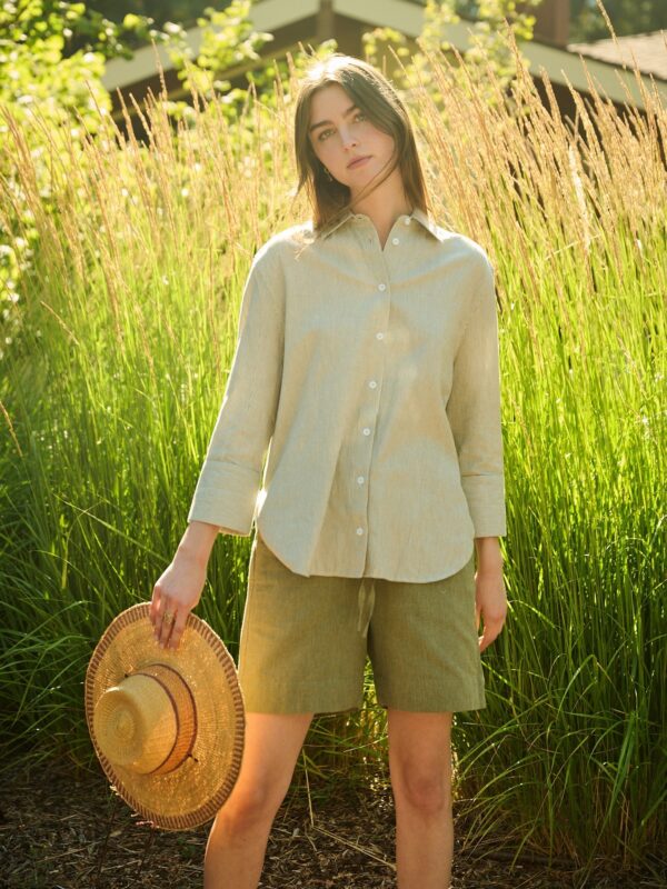 Larisa Short - Olive Chambray - Image 4