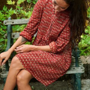 Victoria Tunic Dress - Currant Red - Image 2