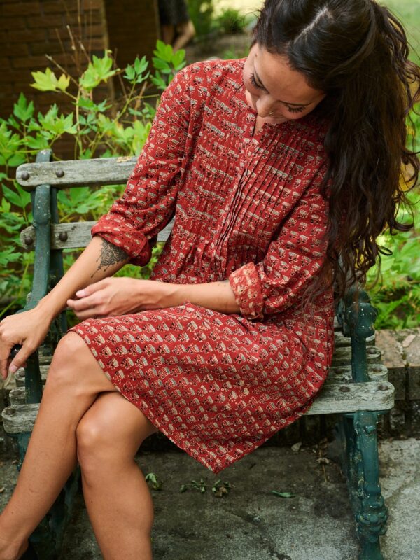 Victoria Tunic Dress - Currant Red - Image 2